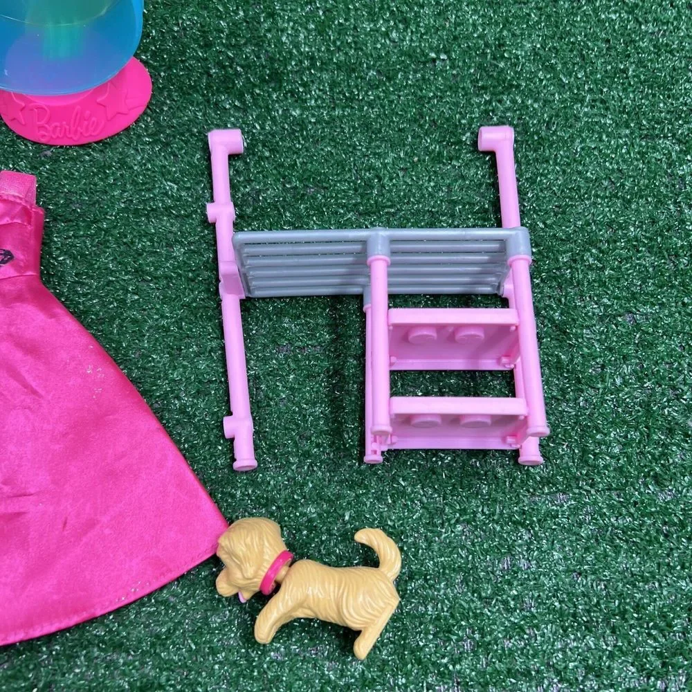 Barbie‎ Lot Of Accessories Dress Hanger Table Wheel Dog Hula Hoop
